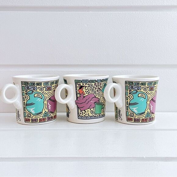 Fiesta Betty Crocker Exclusive Ring Handle Tom And Jerry Dancing Carafe Mugs - Picture 1 of 4